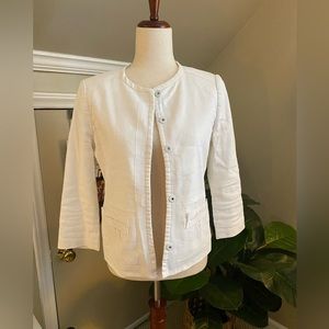 Elie Tahari white linen jacket